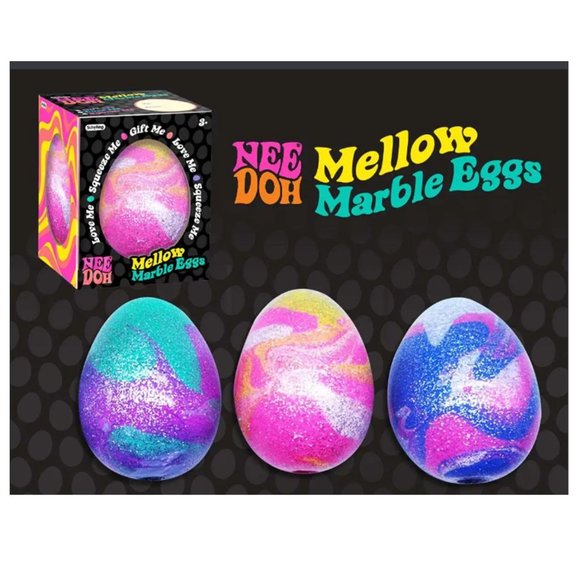 NeeDoh Mellow Marble Eggs Stress Ball - One per Orden Random Color- - Picture 3 of 6